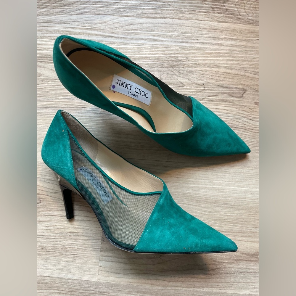 New suede and mesh pumps